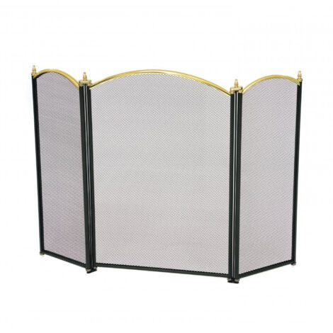 Oypla Heavy Duty Steel 3 Panel Fire Screen Spark Guard