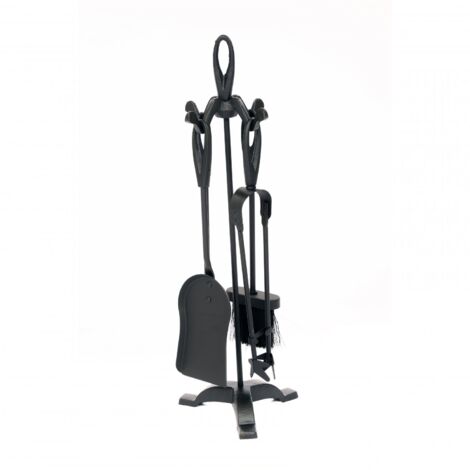 Oypla Heavy Duty Steel Fireplace 5 Piece Companion Set with Poker, Shovel, Tongs & Brush