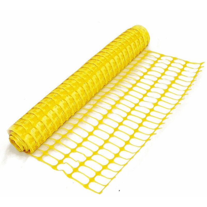 Heavy Duty Yellow Safety Barrier Mesh Fencing 1mtr x 15mtr - Oypla