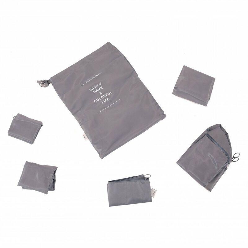 Pack of 6 Waterproof Travel Luggage Organiser Packing Bags - Oypla