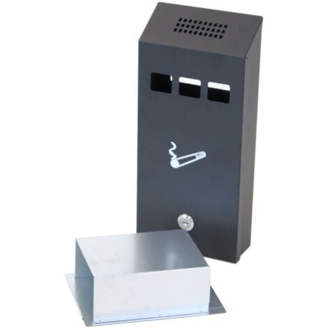 Oypla Slim Wall Mounted Outdoor Pub Ashtray Ash Tray Cigarette Steel Bin
