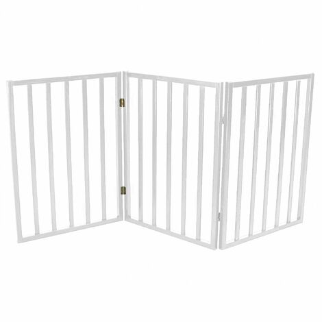 Oypla White Dog Safety Folding Wooden Pet Gate Portable Indoor Barrier
