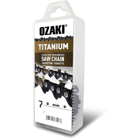 OZAKI – Catena motosega .325 E72 – Titanio – Calibro 1,5 mm (0,058") – Profilo di Gouge semi-quadrato – 72 Allenatori