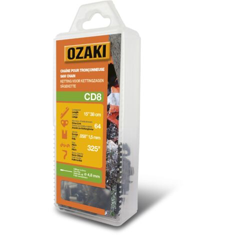 OZAKI Chaîne de tronçonneuse OZAKI semi carrée: .325" .058 (1,5mm) 64 entraîneurs