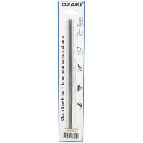 OZAKI - Lima a catena motosega 1/4 - Lima rotonda, manutenzione e affilatura, diametro 3,6 mm (9/64"), lunghezza 20 cm (8"), blister da 2 lime