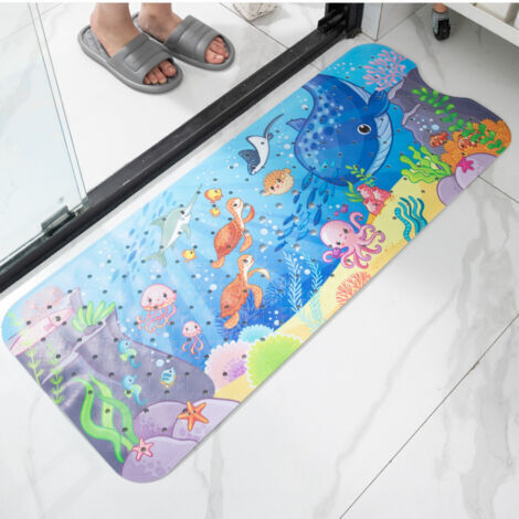 Ozean Anti-Rutsch Badewannenmatte Baby, 100x40cm Anti Rutsch Badematte Duschmatte Resistent mit 200 Saugnäpfen für Kinder und Baby