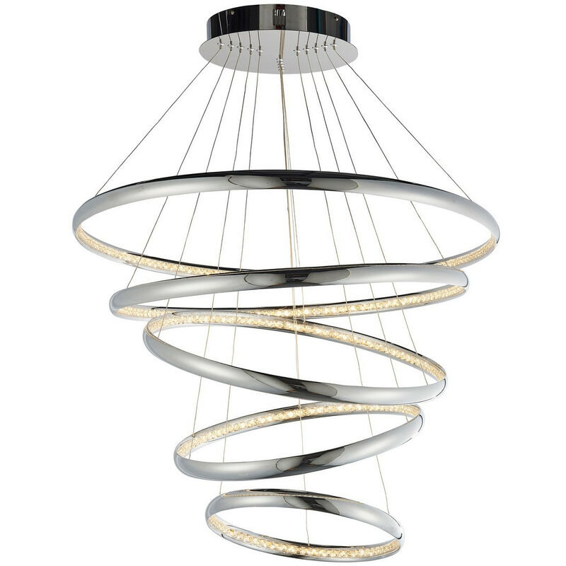 

Endon Ozias - Colgante de techo LED Placa de cromo y cristal transparente