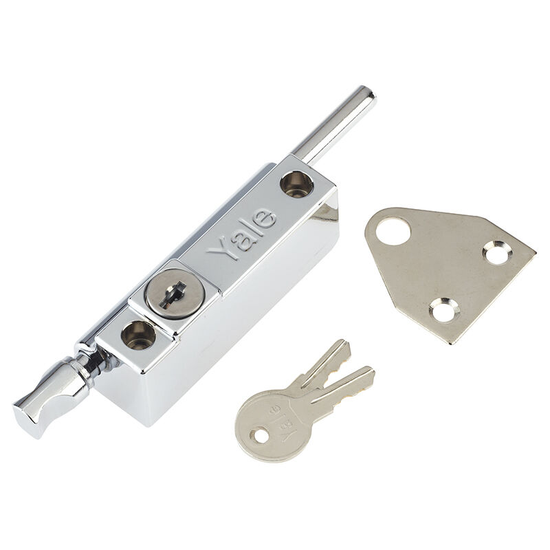 Locks P124 Door Push Bolt Polished Chrome Finish Visi YALP124CH - Yale