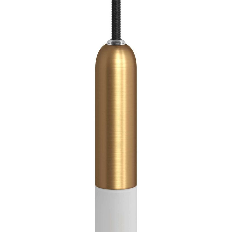 Image of P-Light, kit portalampada E14 in metallo con serracavo a scomparsa Bronzo satinato - Bronzo satinato