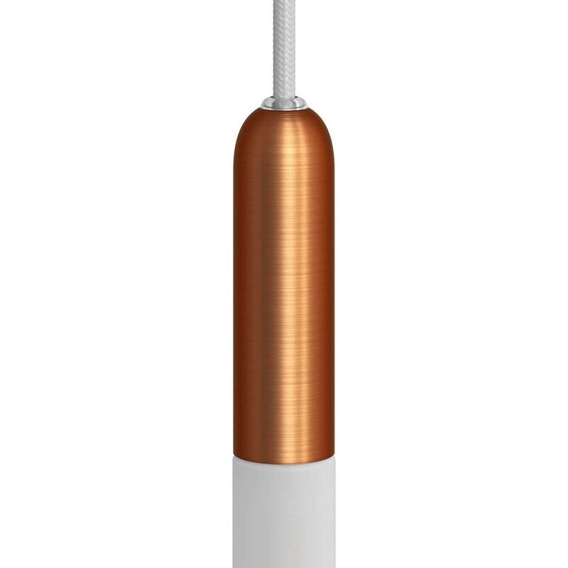 Image of Creative Cables - P-Light, kit portalampada E14 in metallo con serracavo a scomparsa Rame satinato - Rame satinato