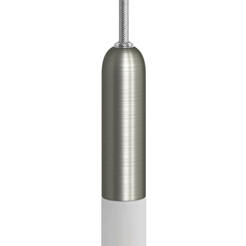 Image of P-Light, kit portalampada E14 in metallo con serracavo a scomparsa Titanio satinato - Titanio satinato