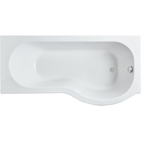 P Shape Right Hand Shower Bath Tub with Leg Set - 1600mm