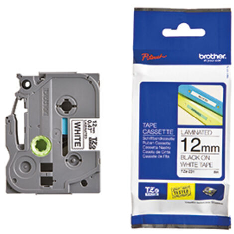 P-touch Schriftbandkassette TZE231M5 8mx12mm sw auf ws 5 St./Pa