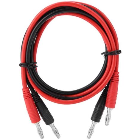 P1041 - Juego de 2 cables de prueba blandos de 4 mm para RV con conector banana para multímetro.