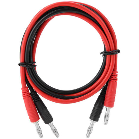P1041 - Juego de 2 cables de prueba blandos de 4 mm para RV con conector banana para multímetro.