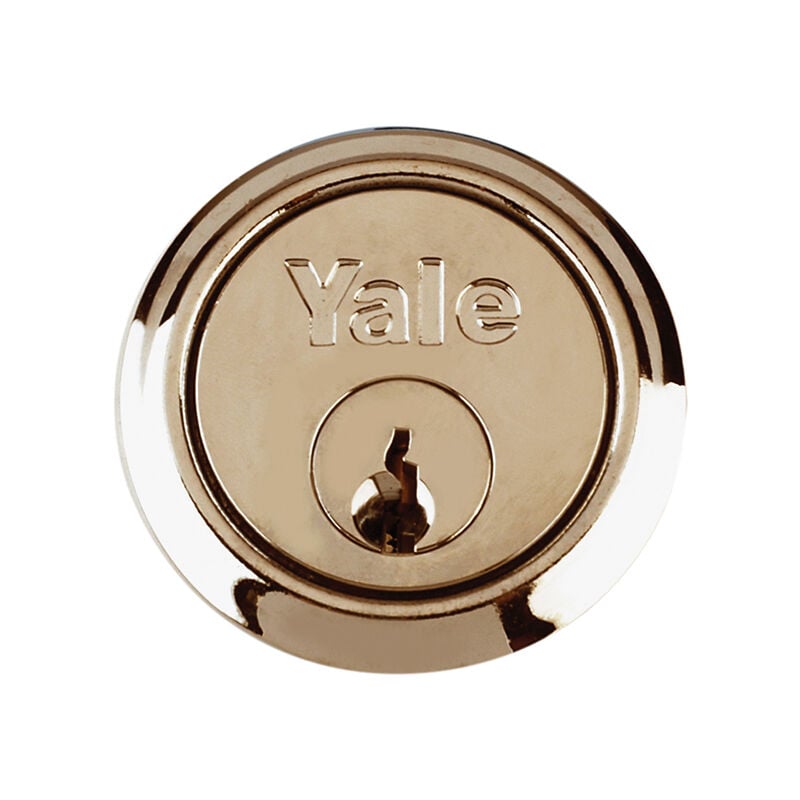 Locks P1109 Replacement Rim Cylinder & 6 Keys Polished Brass Finish Visi YAL6KP1109PB - Yale