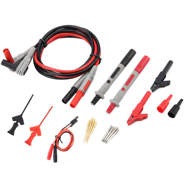 Treetalk - P1300C Cordons de test pour multimètre numérique électronique avec pinces crocodiles Ensemble d'embouts de sonde remplaçables