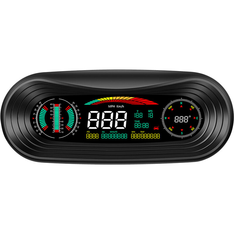 

P18 coche HUD head-up display GPS inclinometro visualizacion de velocidad / voltaje pantalla LCD