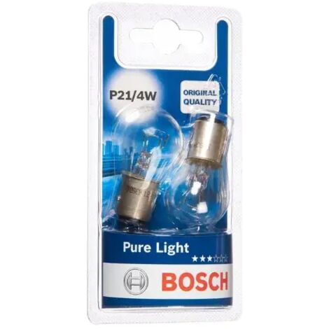 P21/4W Pure Light 12V 21/5W BAZ15d Bosch ampoules voiture x2