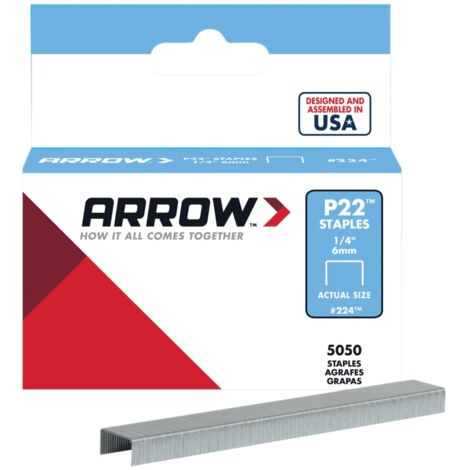 P22 Staples Box of 5,000 – 6mm Leg Length, Durable Office and Industrial Staples