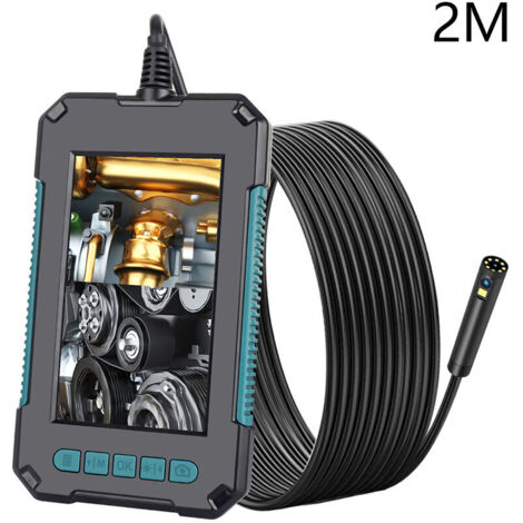 P30 dual camera with 4.3 inch 8mm diameter widescreen high-definition endoscope, 8 + 1 LED lens 2 million pixels IP68 waterproof 1960 × 1080 resolution, 2 meters rigid color screen