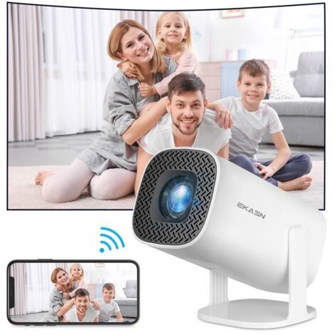 (p30)Mini Vidéoprojecteur Support 4K 1080P Android 8Go Wifi LCD Portable HD Projecteur Angle réglable Cinéma HD-IN USB AV -Blanc