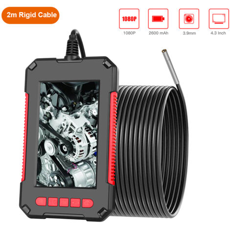P40 Tragbare industrielle Endoskop-Inspektionskamera, IP67 wasserdicht, 3,9-mm-Objektiv, 6 integrierte, einstellbare LEDs mit 4,3-Zoll-1080P-HD-Display