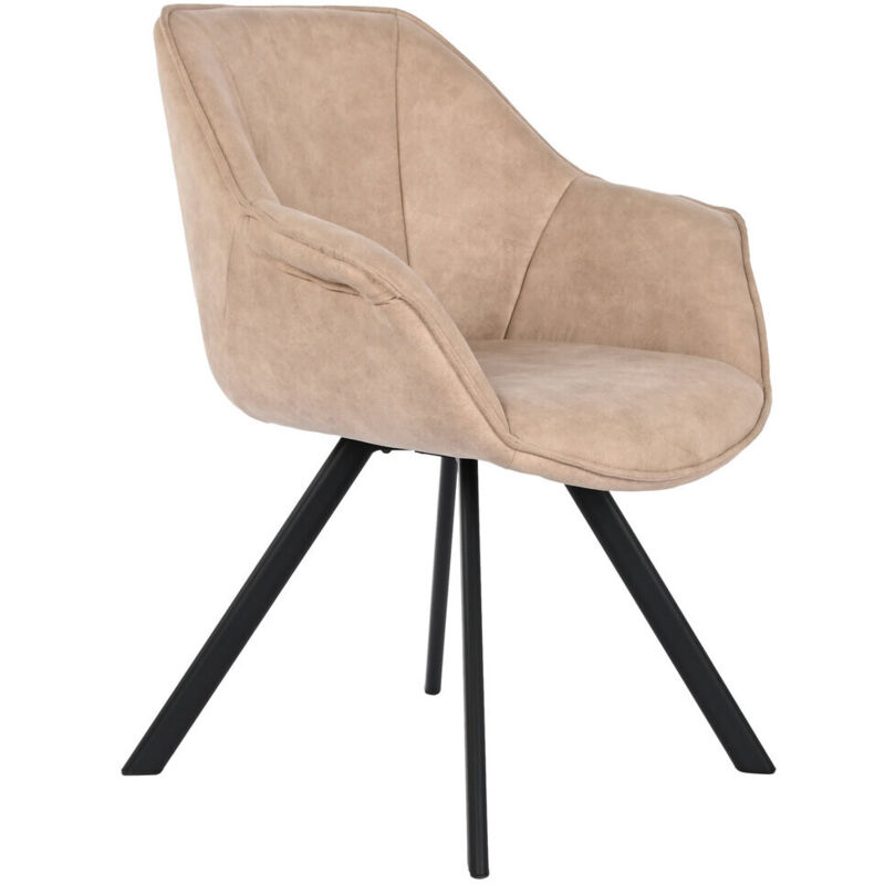 Chaise Microfibre Métal 64X67X85 Beige