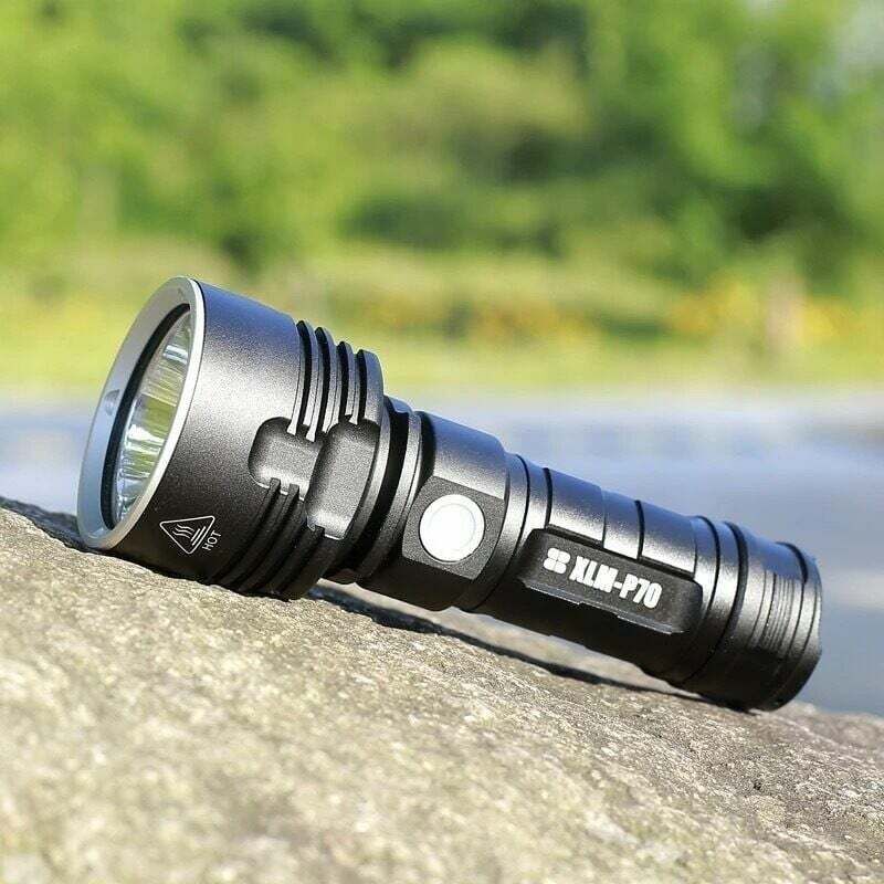 P70 lampe torche, 30000-100000 lumens haute puissance led lampe de poche étanche ultra lumineuse, Lampe de poche XLM-P70 50W la plus puissante à 3