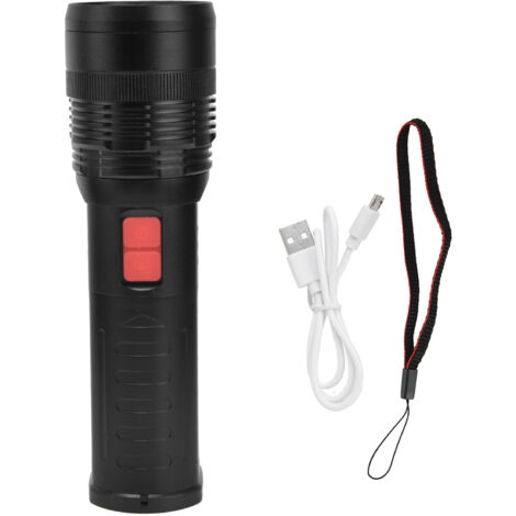 P70 Multifunction Flashlight USB Rechargeable COB LED Emergency Torch with Lanyard for Camping Hiking
