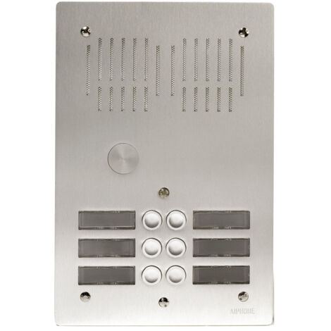 [PA6B] Platine de rue 6 boutons encastrée 2 rangées hauteur 270mm PA6B