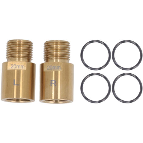 Paar 20 mm lange goldene Stahl-Fahrradpedalverlängerungen, für Pedale mit 9/16"-Gewinde