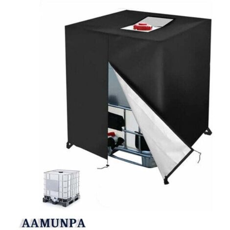 Paar Abdeckplane für 1000L IBC-Tank, 420D Wassertankabdeckung, Anti-UV Staubdichte Abdeckung Container IBC-Tank, Tankschutzplane mit Reißverschluss (120 x 100 x 116 cm)