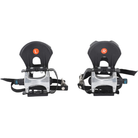 Paar Aluminium-Heimtrainerpedale mit Zehenclips und 9/16"-Riemen für Indoor-Cycling