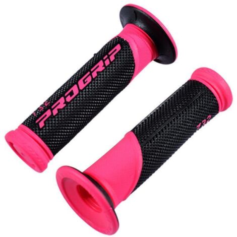 Paar Griffe schwarz fuchsia rosa progrip road 732 für Motorrad