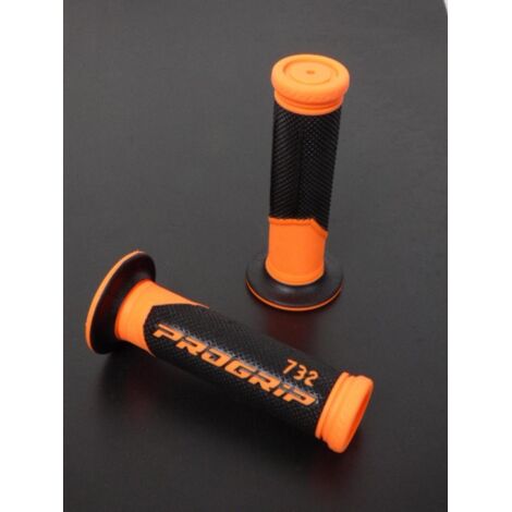 Paar Griffe schwarz und orange progrip road 732 für Motorrad