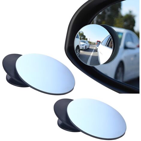 Paar HD-Konvexspiegel, rahmenlos, 360° drehbar, verstellbar, Autozubehör, Tuning, Verstellbarer HD-Glas-Spiegel, für Auto, Verkehrssicherheit