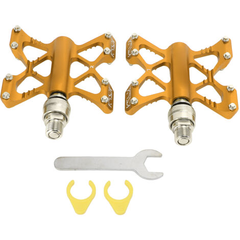 Paar LP Litepro K5 Schnellspannpedale aus Aluminiumlegierung für Mountainbikes, Rennräder und Falträder, hochwertige Lager – Gold