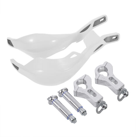 Paar Motorrad-Lenkerschützer, Ellbogenprotektoren, universelle Lenker-Handschützer aus Aluminiumlegierung für Motorradgriffe mit Montageklemme (Weiß)
