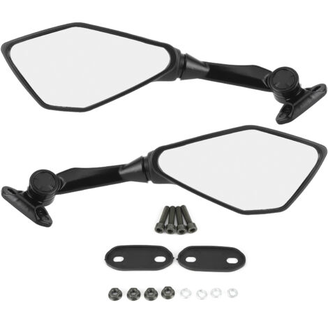 Paar Motorradspiegel mit Universalzubehör. Kompatibel mit CBR900, CBR919, CBR929 und CBR (schwarz).