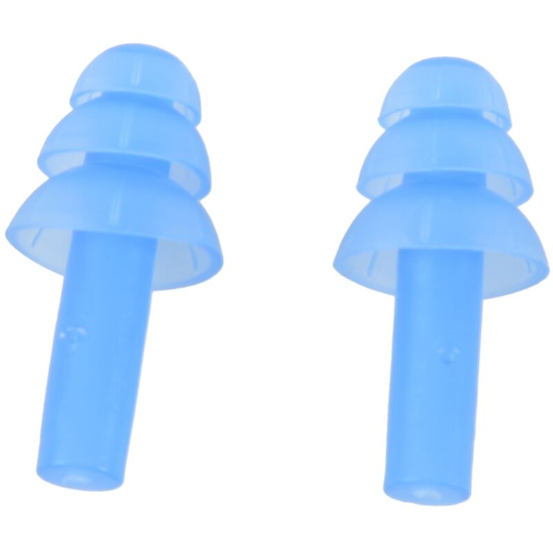 Image of Paar Ohrstöpsel aus weichem Silikon für Schwimmbäder, Tauchen, Blau