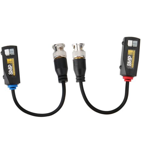 Paar passive 8-MP-HD-Video-Baluns mit Druckknopfanschlüssen für die Twisted-Pair-Übertragung
