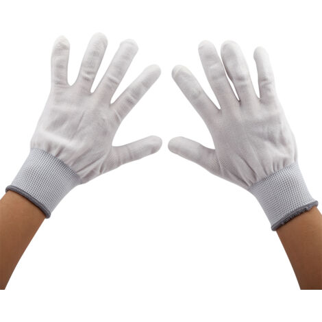 Paar rutschfeste, antistatische Handschuhe mit PU-Beschichtung an den Fingern (Größe L)