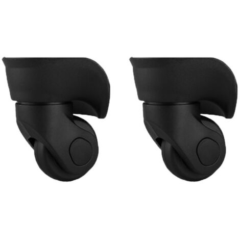 Paar schwarze, um 360 Grad drehbare Rollgepäckkoffer, 9,1 x 10,7 x 4,9 cm