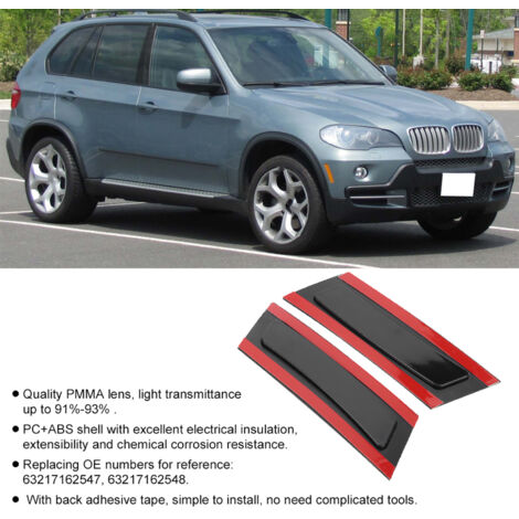 Paar Seitenreflektoren für BMW X5 E70 2007-2010, Schwarz (63217162547/63217162548)