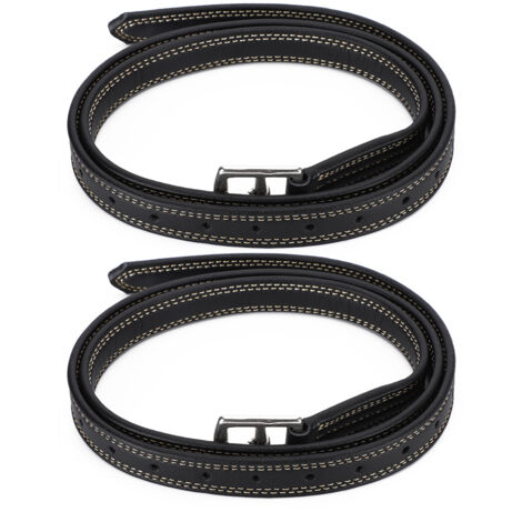 Paar Steigbügelriemen für britische Sättel aus weichem Leder und Mikrofaser, schwarze Edelstahlschnalle