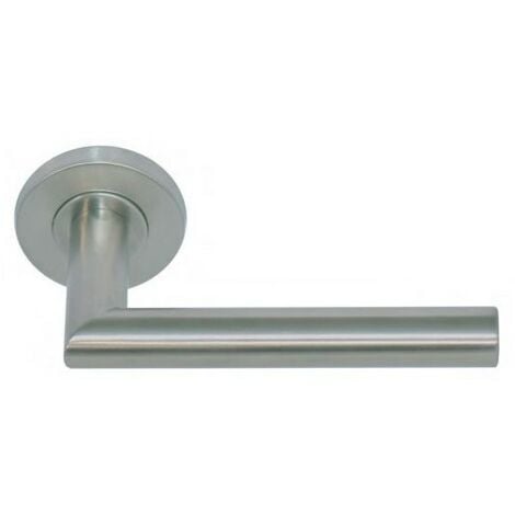 KLOSE BESSER Paar Türdrücker aus Edelstahl 304 mit scharfem Winkel auf Rosette Vallon INOX IMPORT - Rückholfeder C7 d.38/50 mm - 173