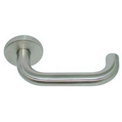 KLOSE BESSER Paar Türdrücker Inox 304 2 Winkelstücke C7 auf Rosette Vabre - Rückholfeder St.38/50 mm - 171