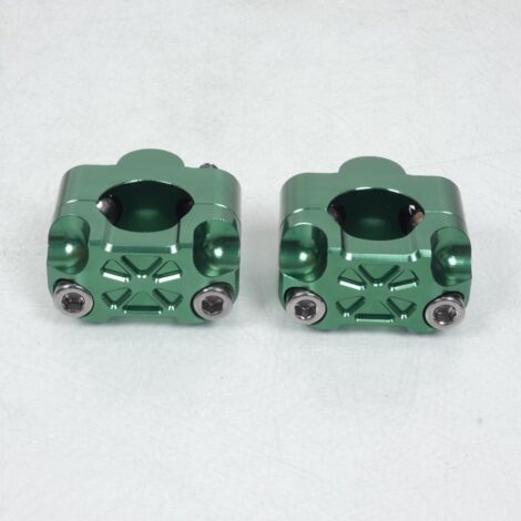 Paar Universal-Lenkerbrücke grün Ø28.6mm Erhöhung 19mm 3as racing