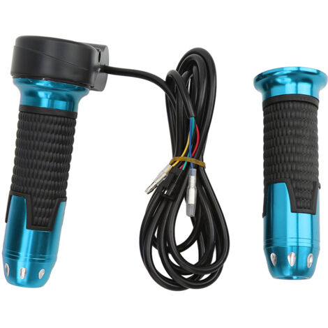 Paar universelle 12V-99V Gasgriffe mit Knopf für Fahrräder und Elektroroller, blau